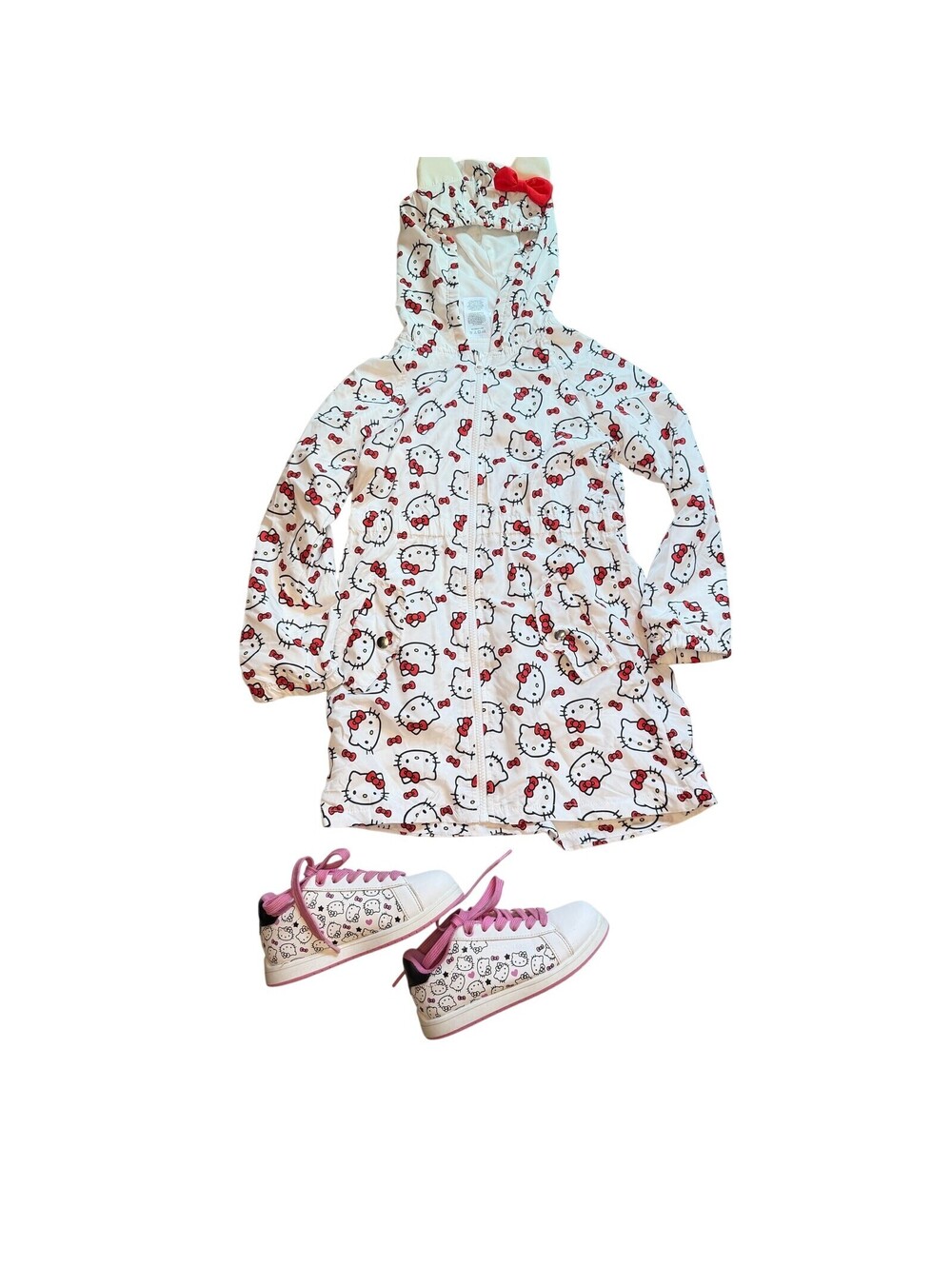 Hello Kitty Sanrio 2 piece bundle Windbreaker Size 7-8 Sneakers Size 12